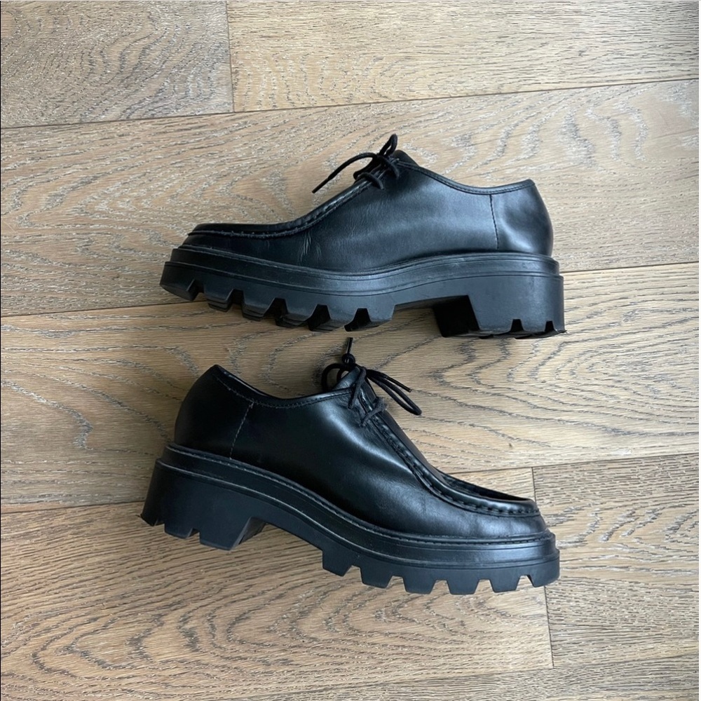 Zara chunky black loafers